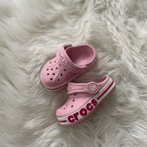 Infant pink crocs